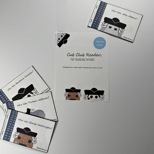 Cub Club Readers: Founding Fathers | Beginning Decodable History Readers - littlelionhistory