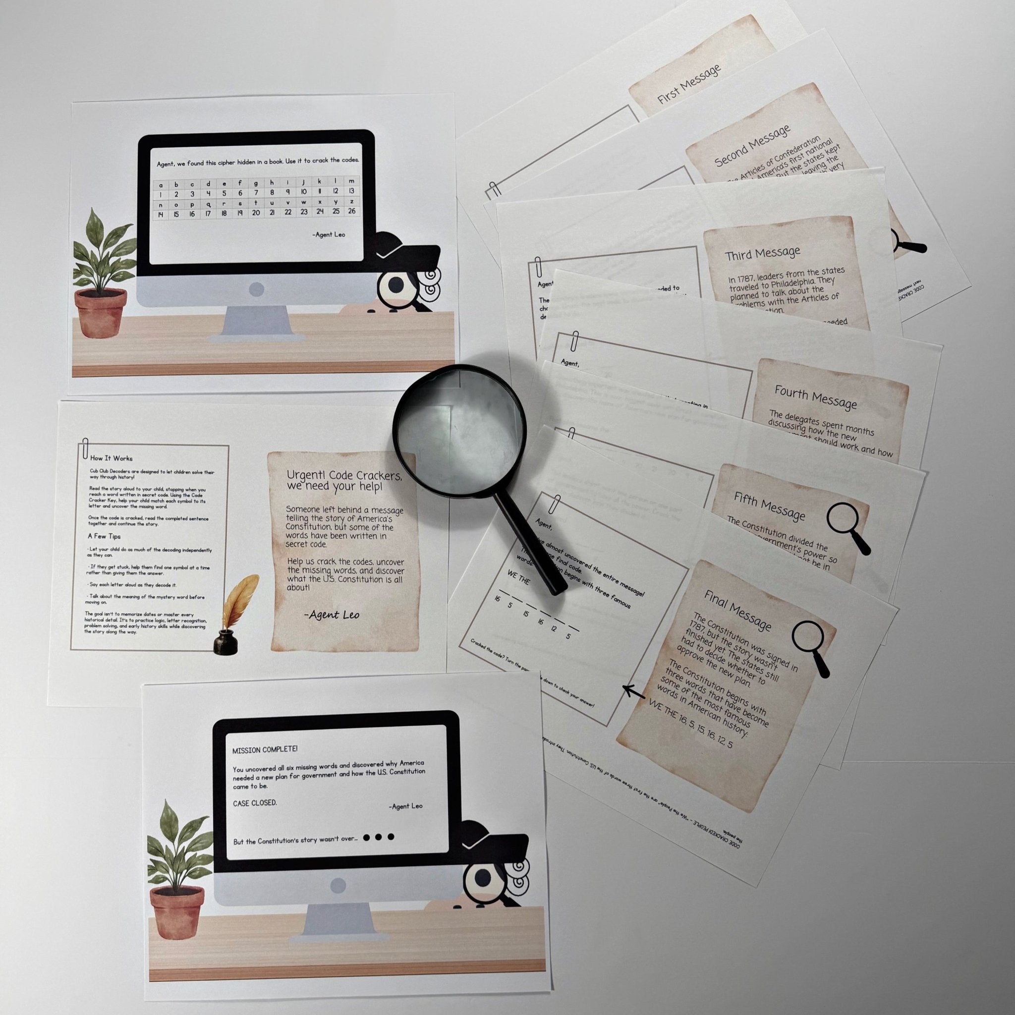 Cub Club Decoders: Decode the Constitution | Beginning History Code Activity - littlelionhistory