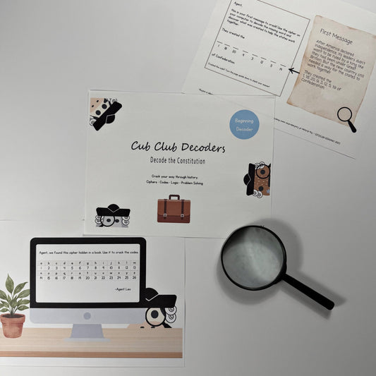 Cub Club Decoders: Decode the Constitution | Beginning History Code Activity - littlelionhistory