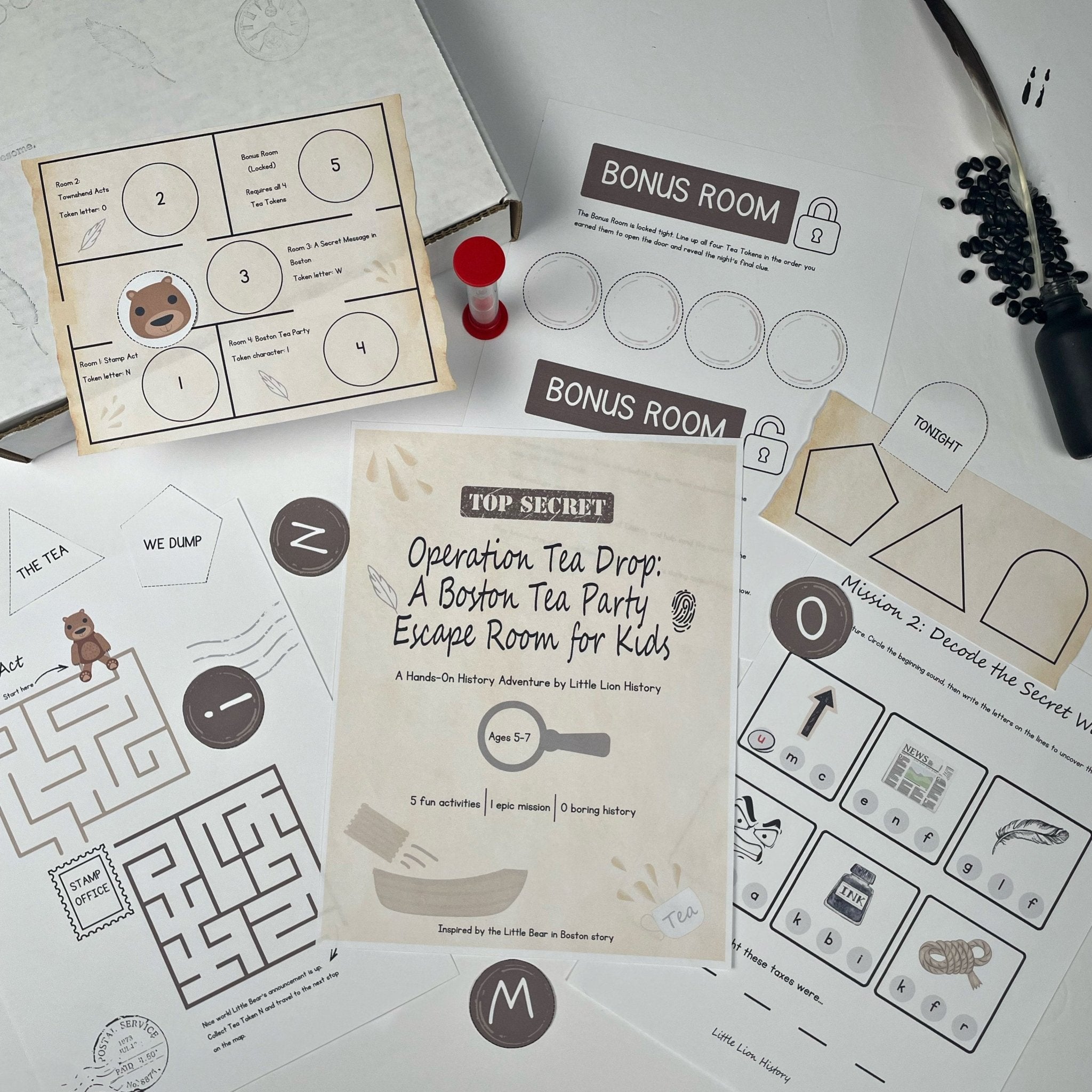 Operation Tea Drop: A Boston Tea Party Escape Room Box - littlelionhistory