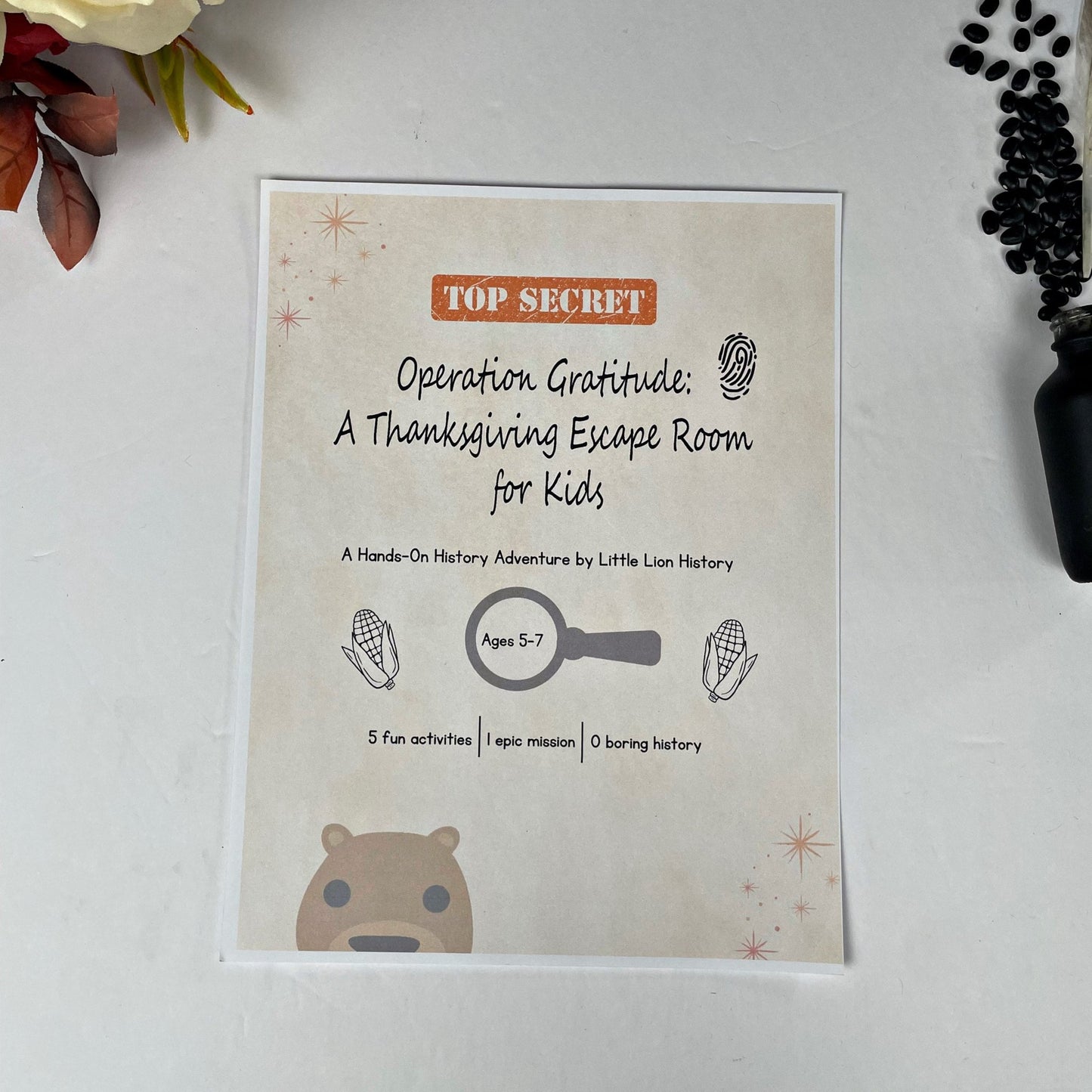 Operation Gratitude: A Thanksgiving Escape Room for Kids - littlelionhistory