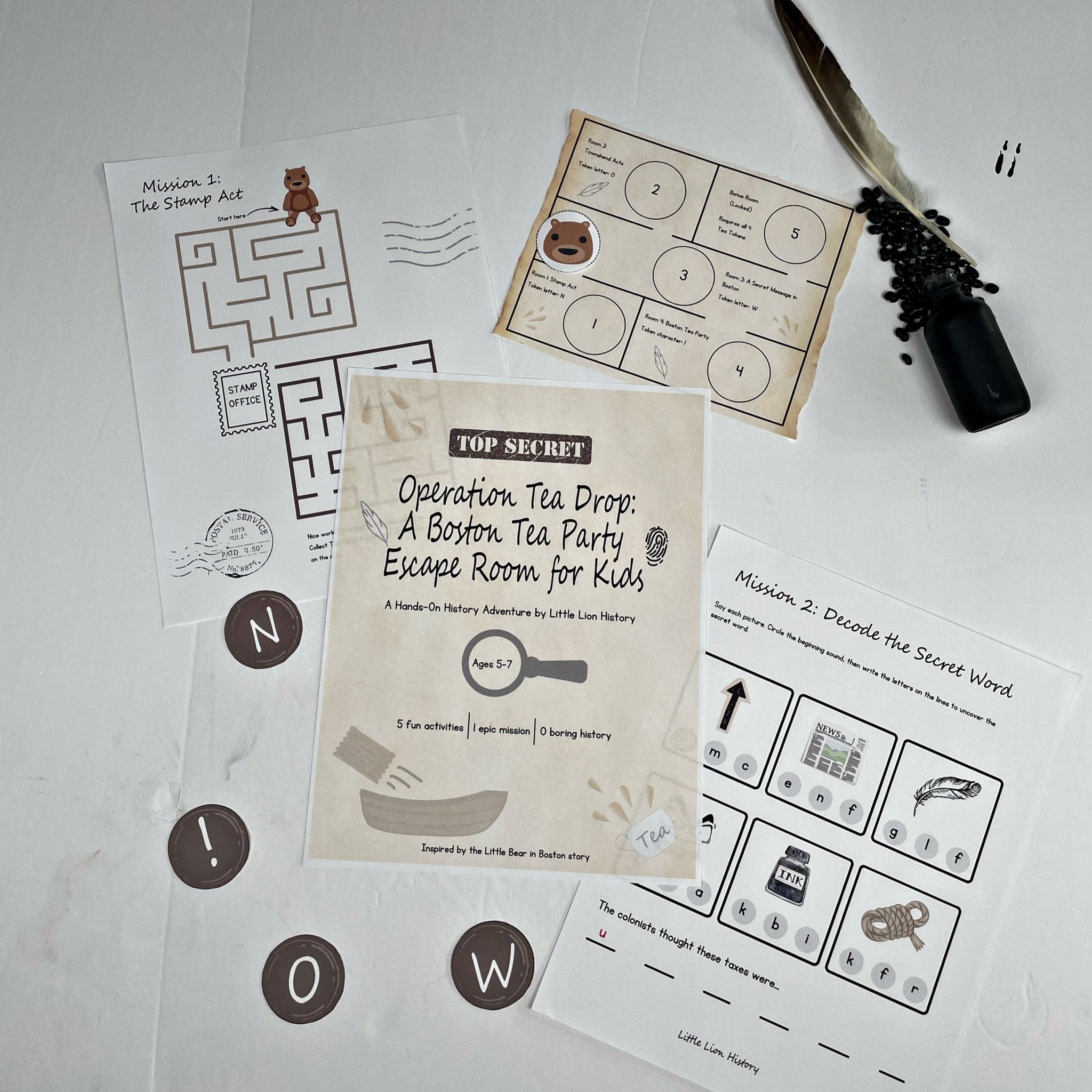 Operation Tea Drop: A Boston Tea Party Escape Room Box - littlelionhistory