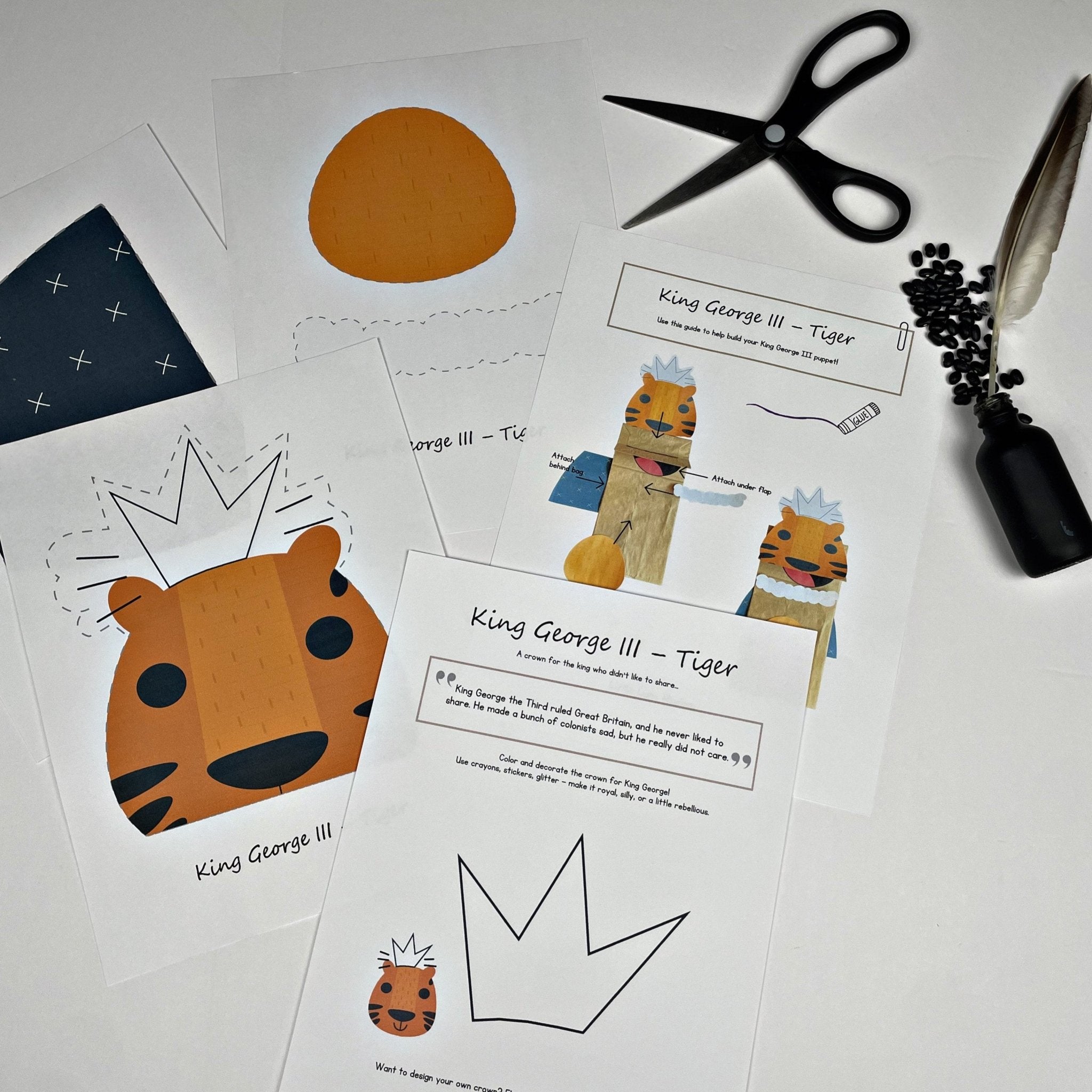Little Lion Puppet Crew – Free Printable Sampler (2 Puppets Included!) - littlelionhistory
