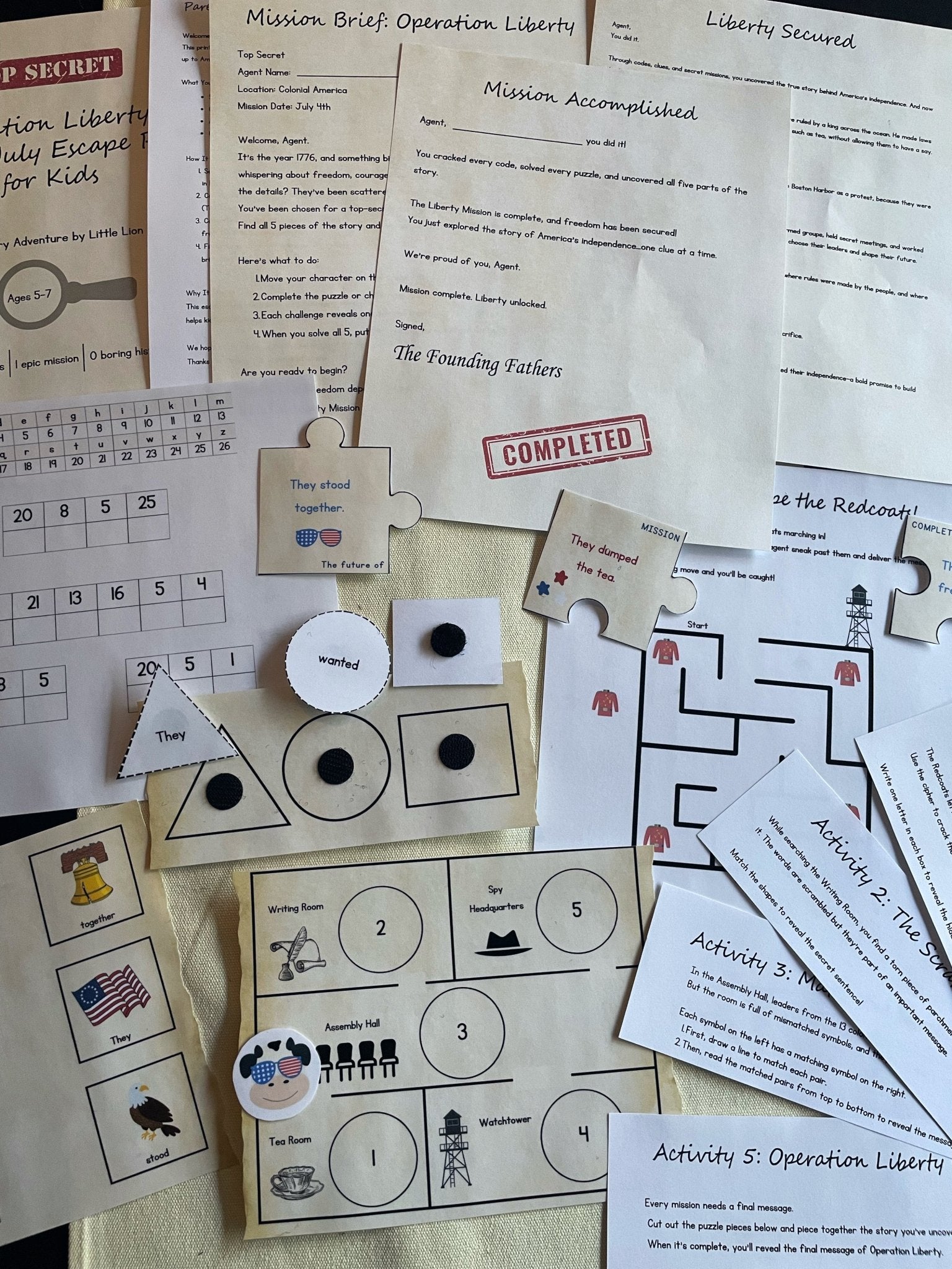 Operation Liberty: 4th of July Escape Room for Kids - littlelionhistory