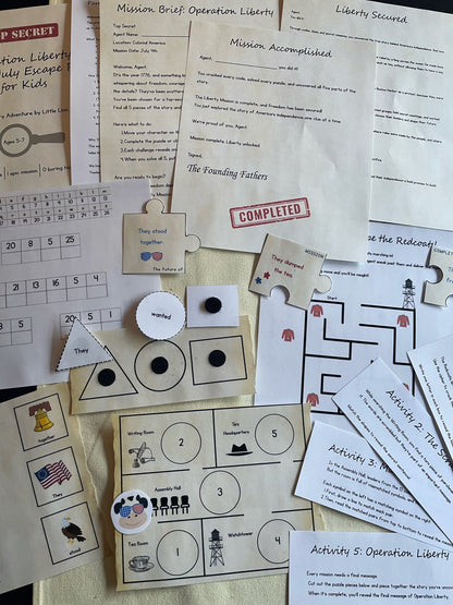 Operation Liberty: 4th of July Escape Room for Kids - littlelionhistory