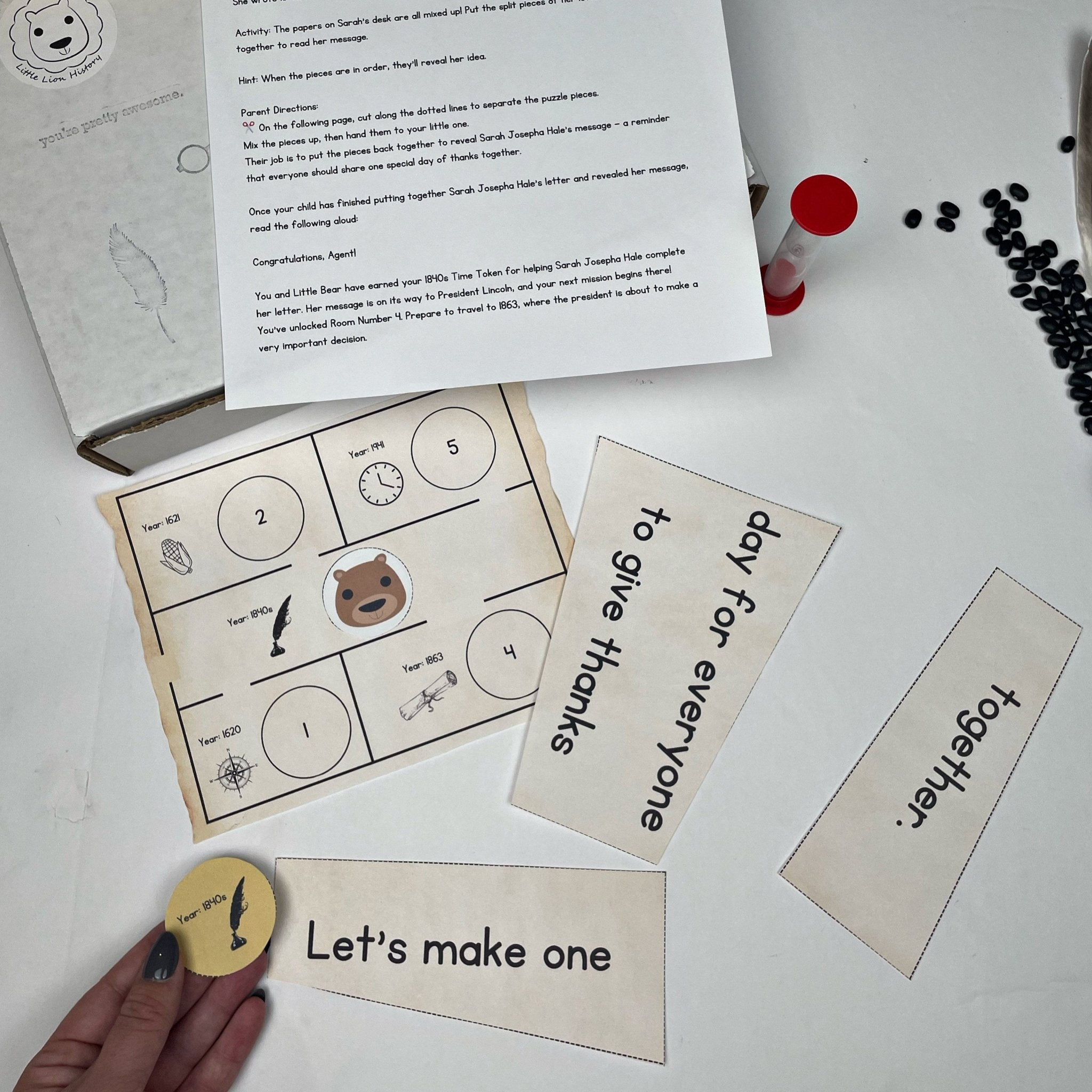 Operation Gratitude: The Thanksgiving Escape Room Activity Box - littlelionhistory