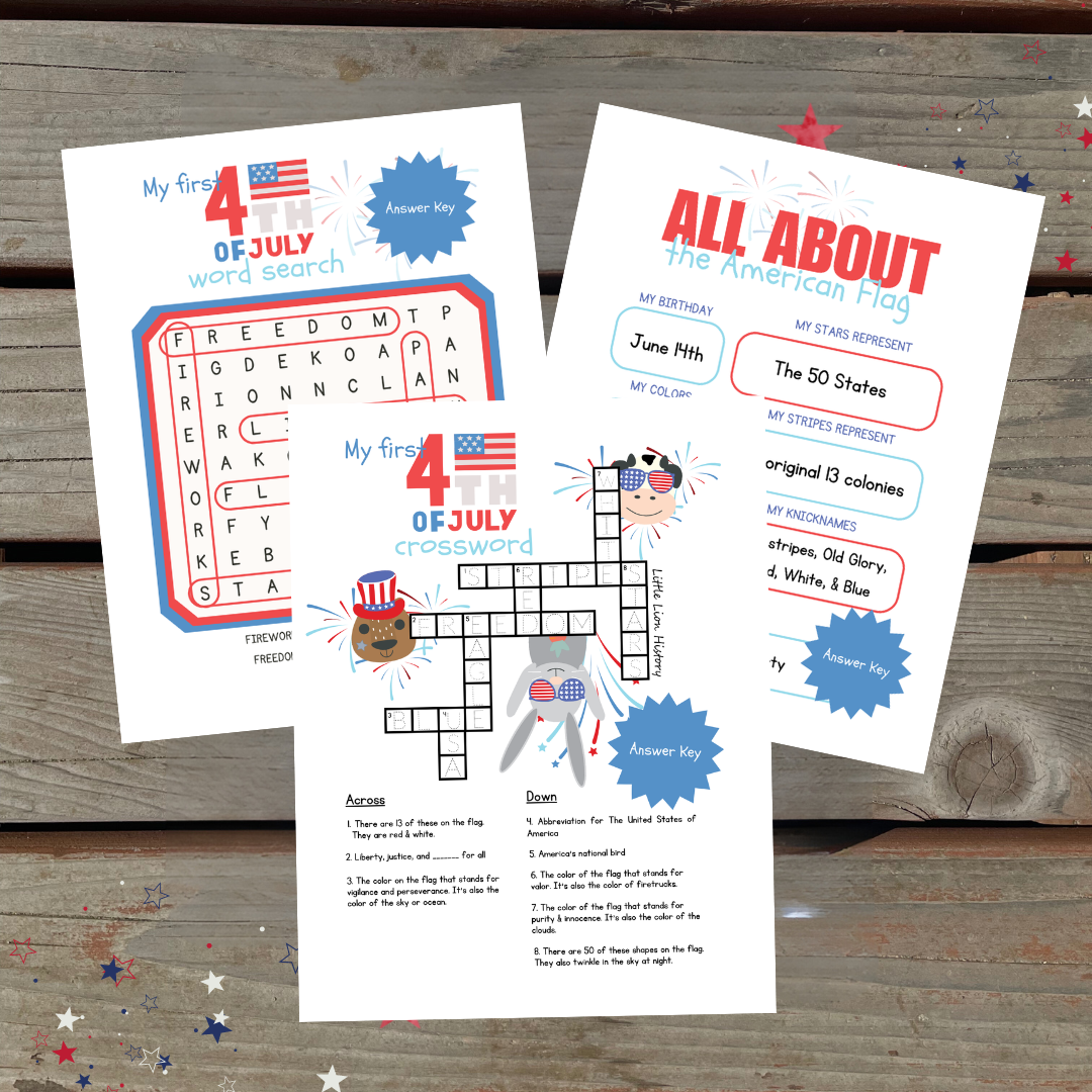 My First 4th Of July Worksheets